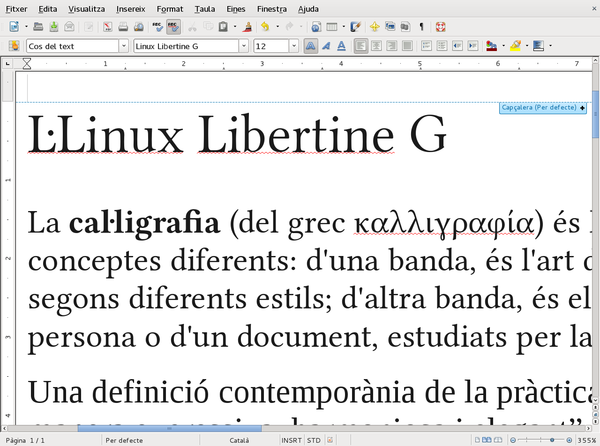 Linux Libertine G Exemple de Linux Libertine G sobre LibreOffice